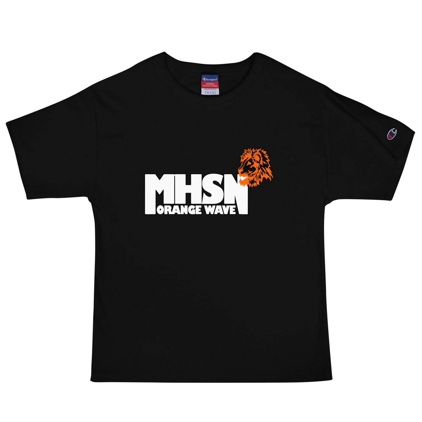 Signature | Champion T-Shirt | Orange Wave Marching Band | Crest Logo
