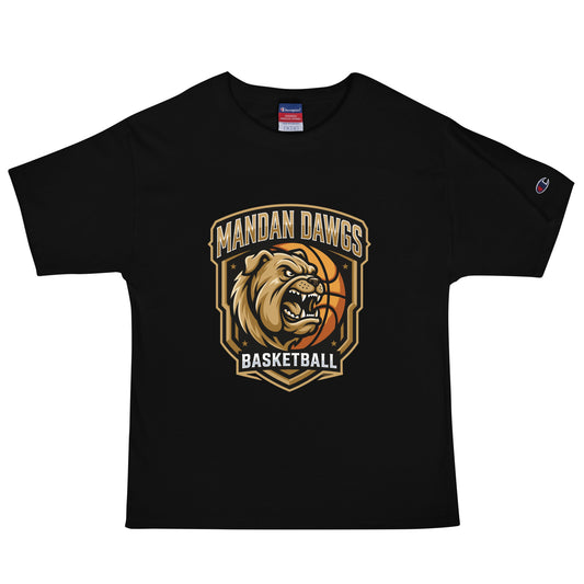 Signature | Champion T-Shirt | Mandan Dawgs Basketball | Shield Logo