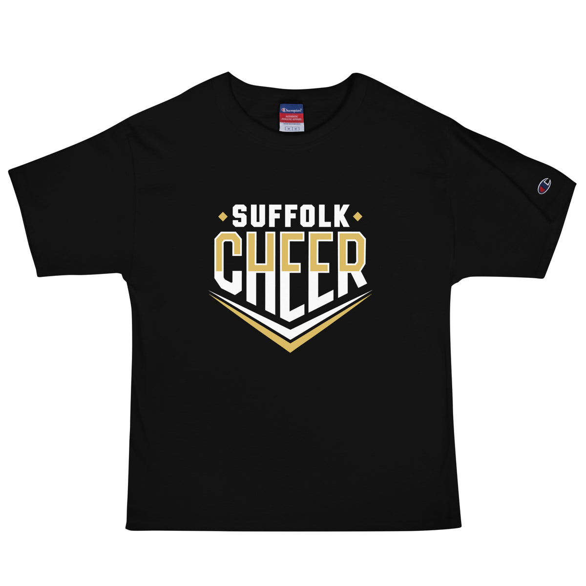 Signature | Champion T-Shirt | Suffolk University Cheerleading | Emblem Logo
