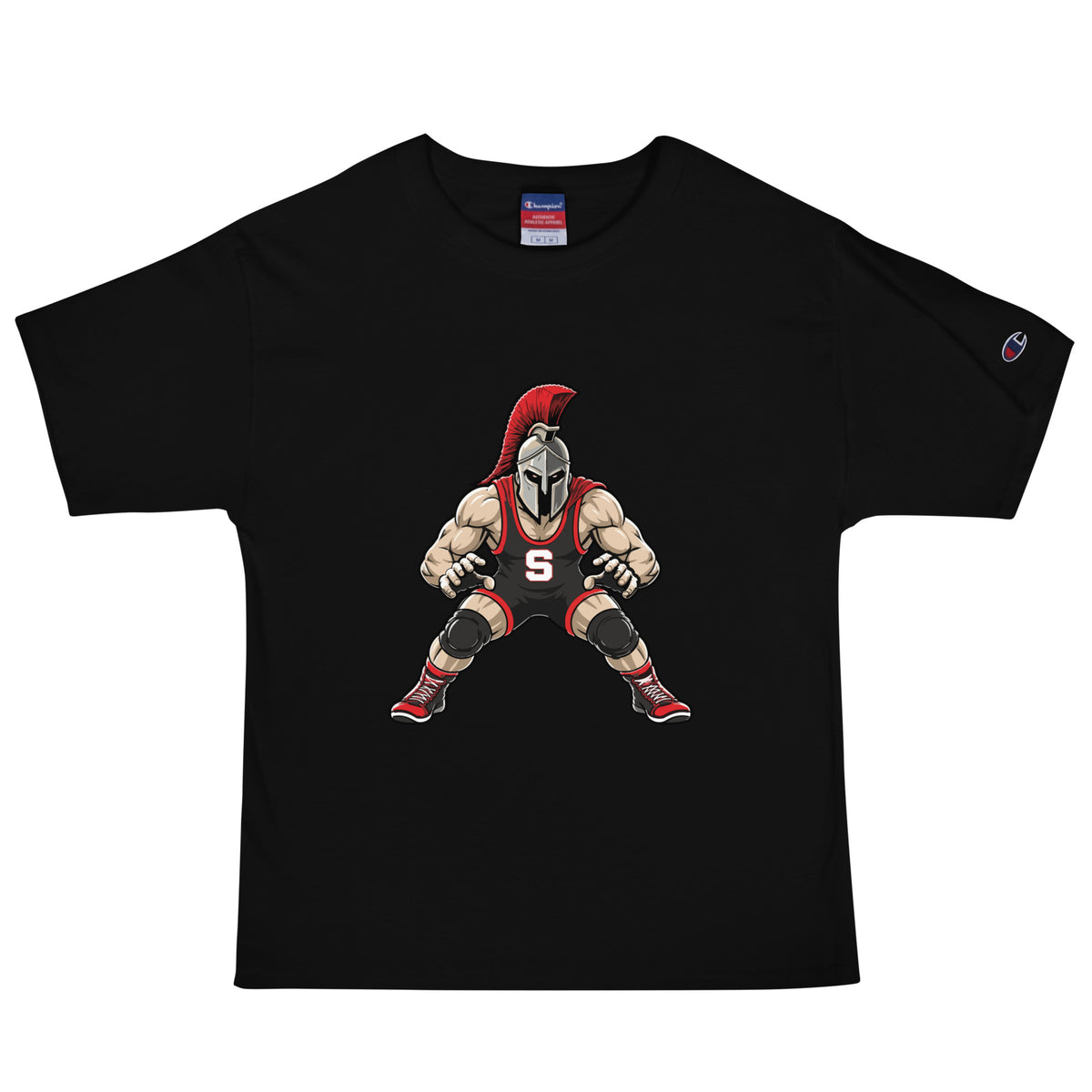 Signature | Champion T-Shirt | Spartan Wrestling Club | Mascot Logo
