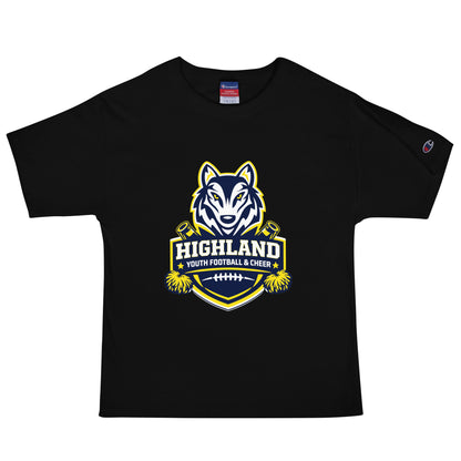 Signature | Champion T-Shirt | Highland youth football and cheer | Emblem Logo
