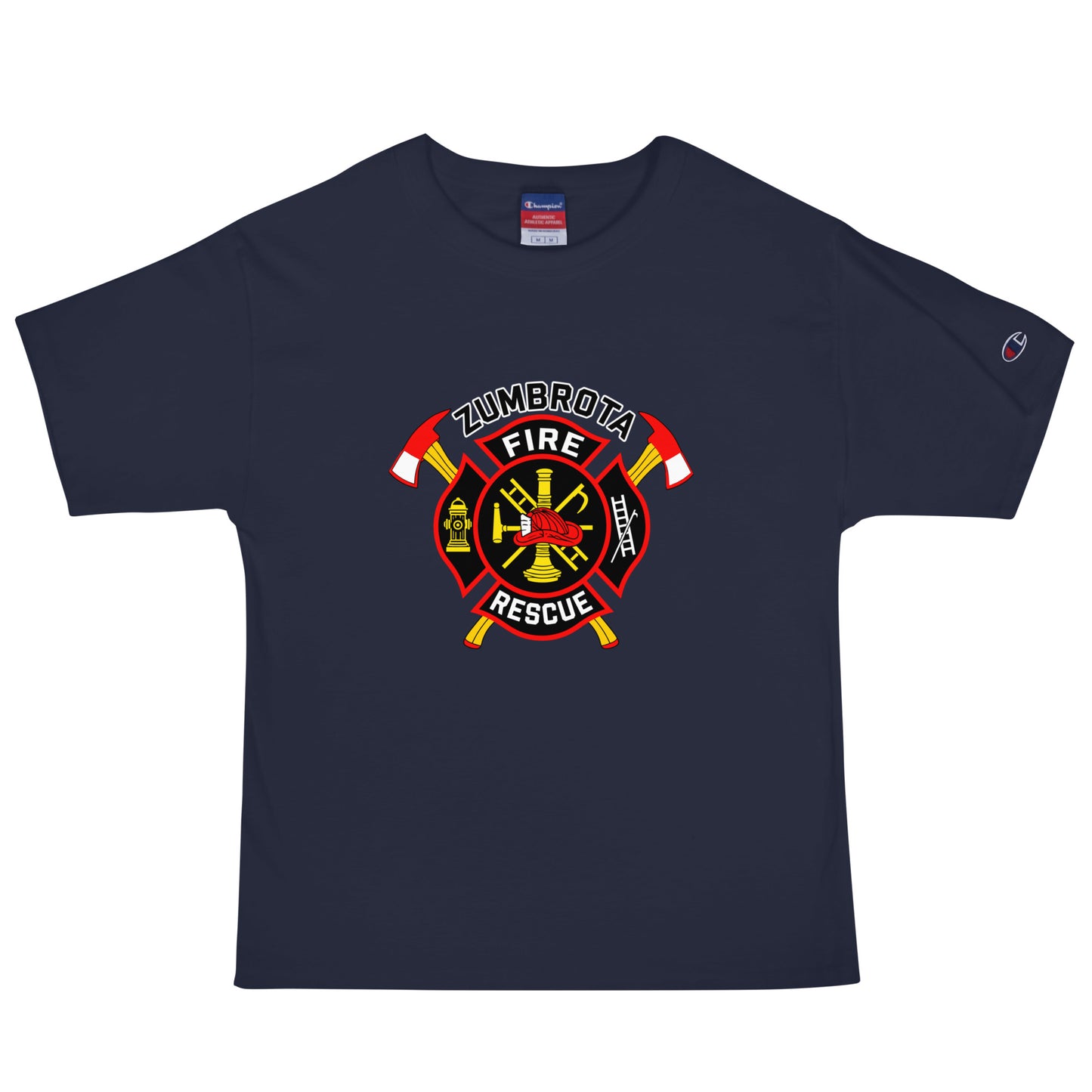 Signature | Champion T-Shirt | Zumbrota Fire Department | Vanguard Logo