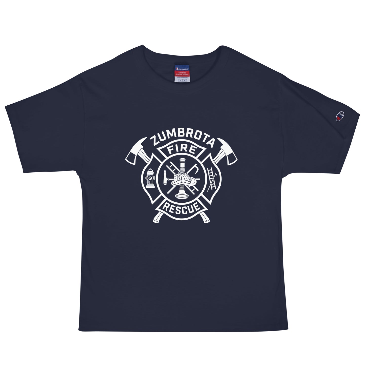 Signature | Champion T-Shirt | Zumbrota Fire Department | Crest Logo