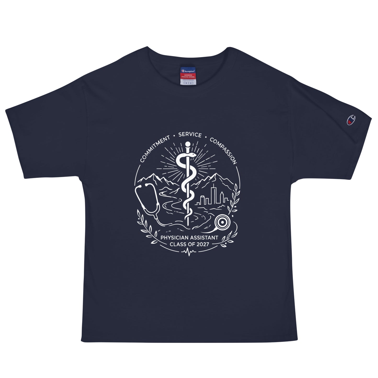 Signature | Champion T-Shirt | Trine PA program | Crest Logo