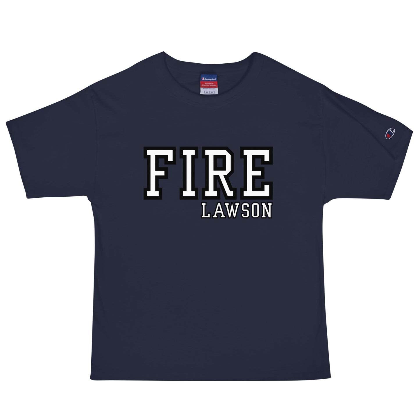 Signature | Champion T-Shirt | Lawson Fire Department | Script Logo