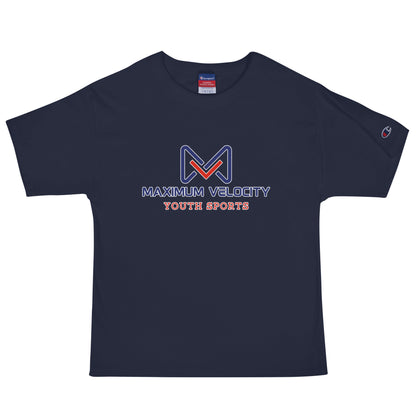 Signature | Champion T-Shirt | Maximum Velocity Youth Sports | Emblem Logo