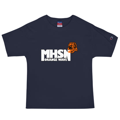 Signature | Champion T-Shirt | Orange Wave Marching Band | Crest Logo
