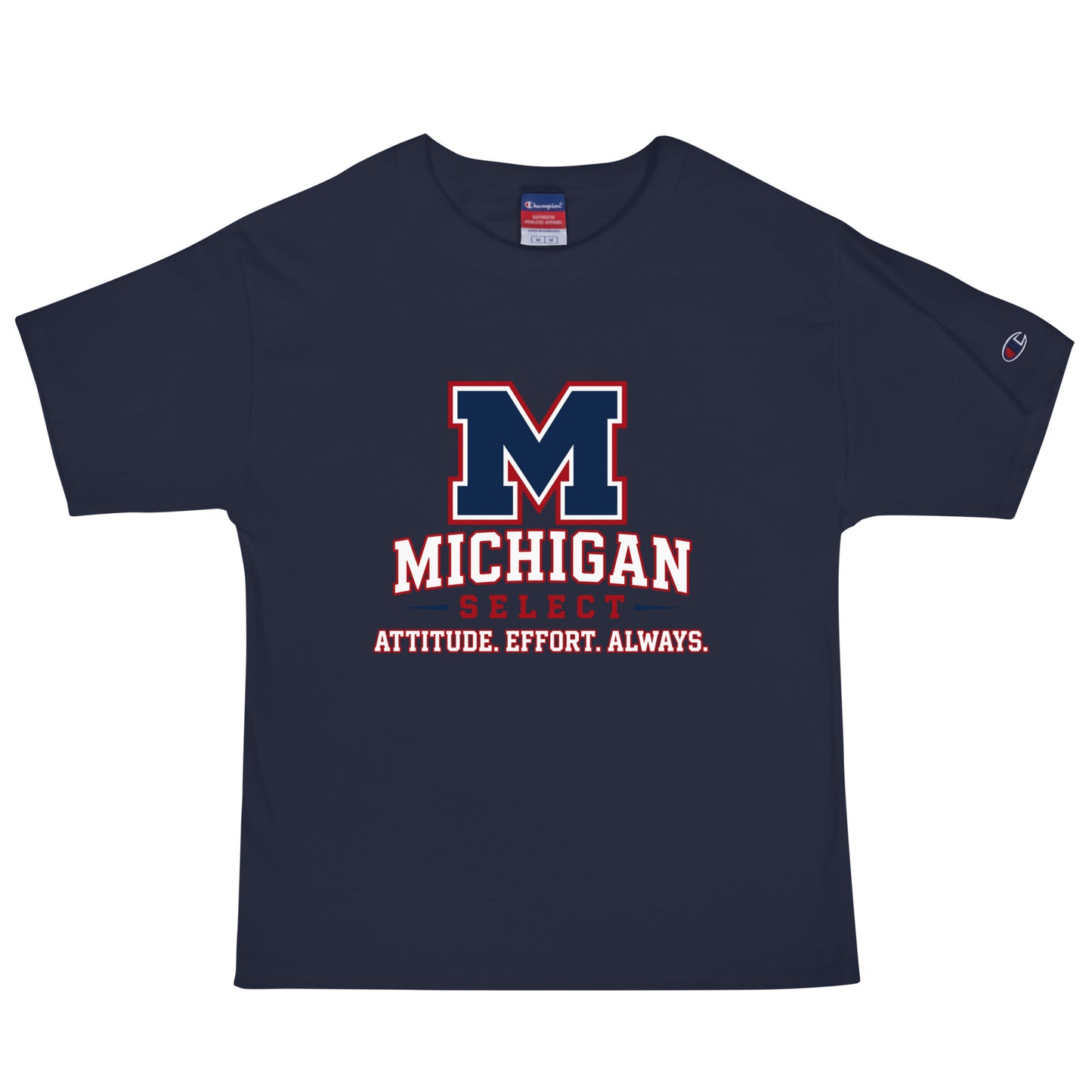 Signature | Champion T-Shirt | Michigan Select Baseball | Crest Logo