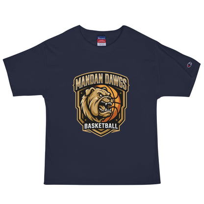 Signature | Champion T-Shirt | Mandan Dawgs Basketball | Shield Logo