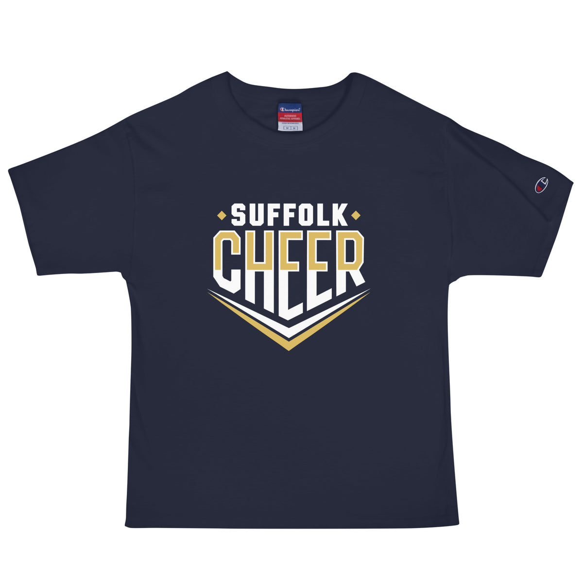 Signature | Champion T-Shirt | Suffolk University Cheerleading | Emblem Logo