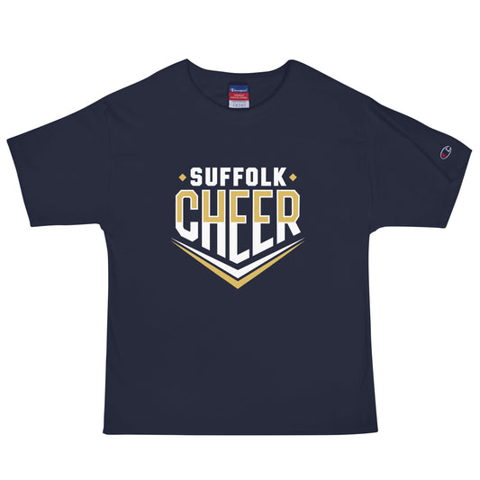 Signature | Champion T-Shirt | Suffolk University Cheerleading | Emblem Logo