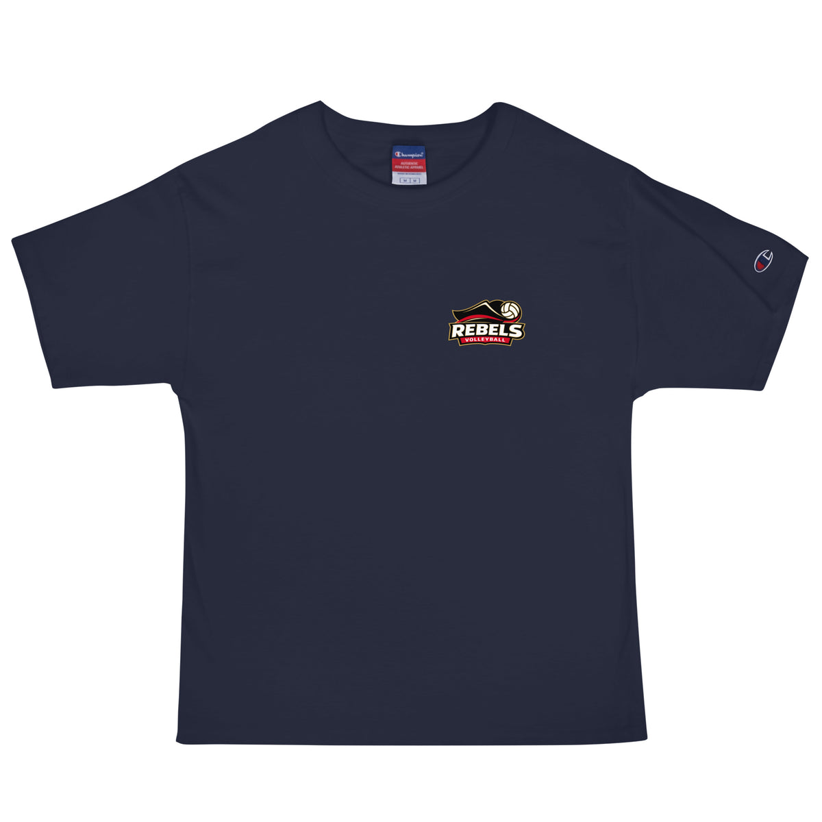 Signature | Champion T-Shirt | Rebels Volleyball Club | Crest Logo