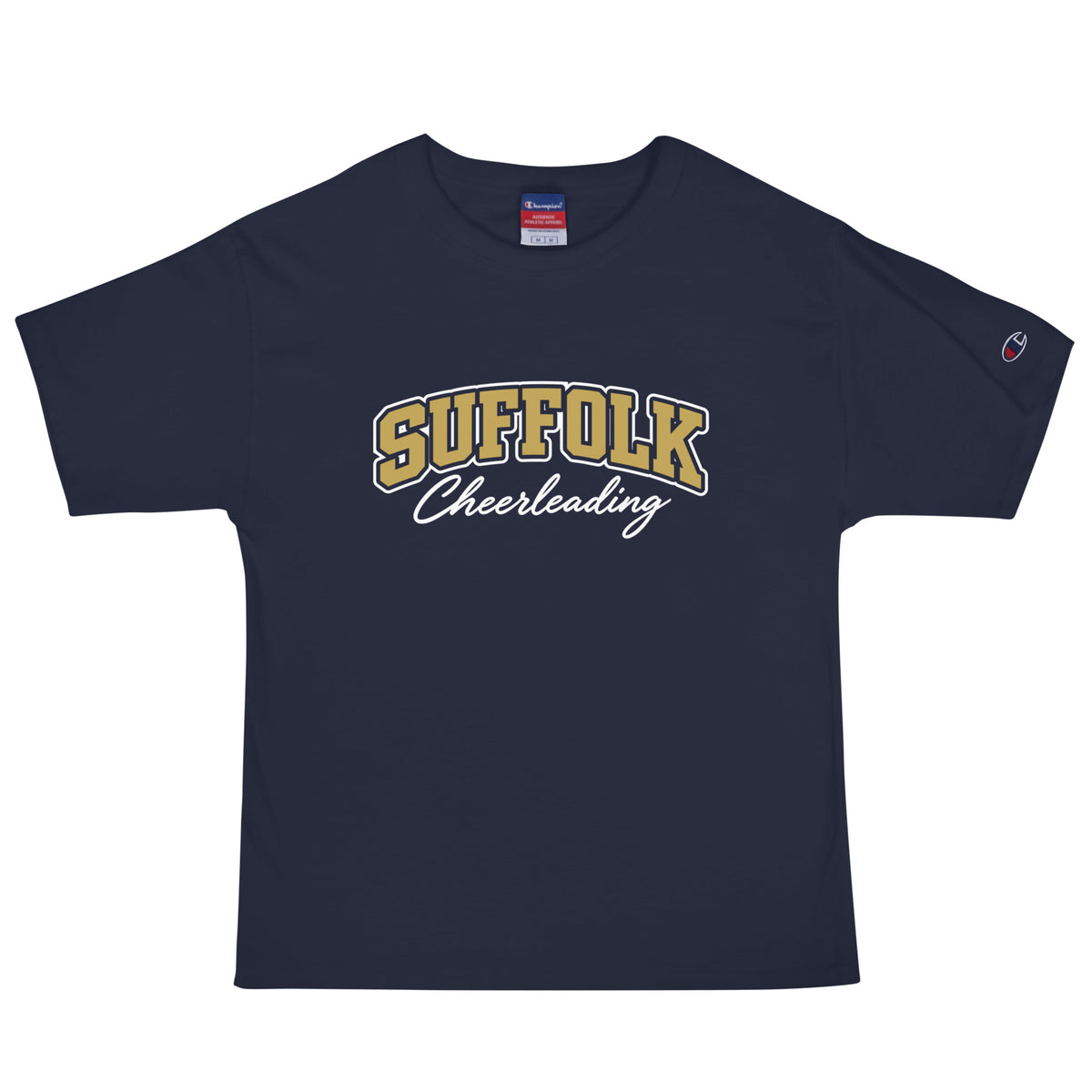 Signature | Champion T-Shirt | Suffolk University Cheerleading | Valor Logo