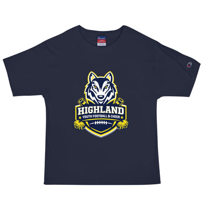 Signature | Champion T-Shirt | Highland youth football and cheer | Emblem Logo