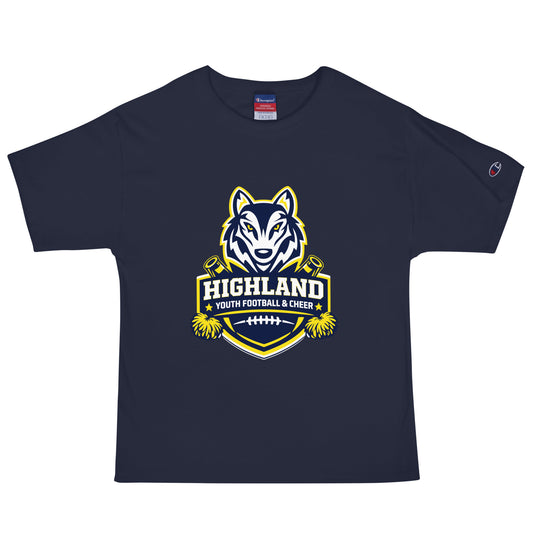 Signature | Champion T-Shirt | Highland youth football and cheer | Emblem Logo