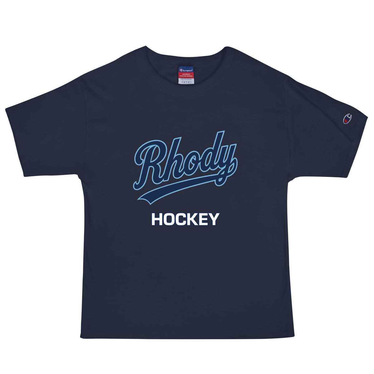 Signature | Champion T-Shirt | URI Men’s Hockey | Athletics Logo