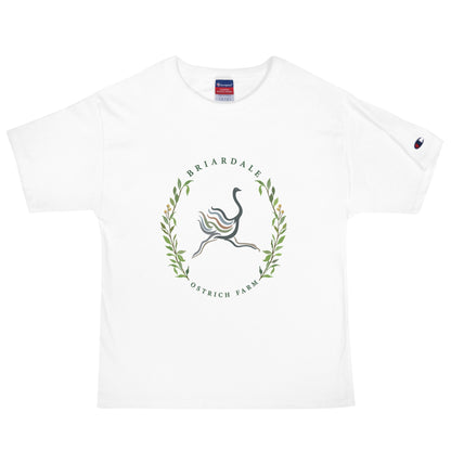 Signature | Champion T-Shirt | Briardale Ostrich Farm | Crest Logo