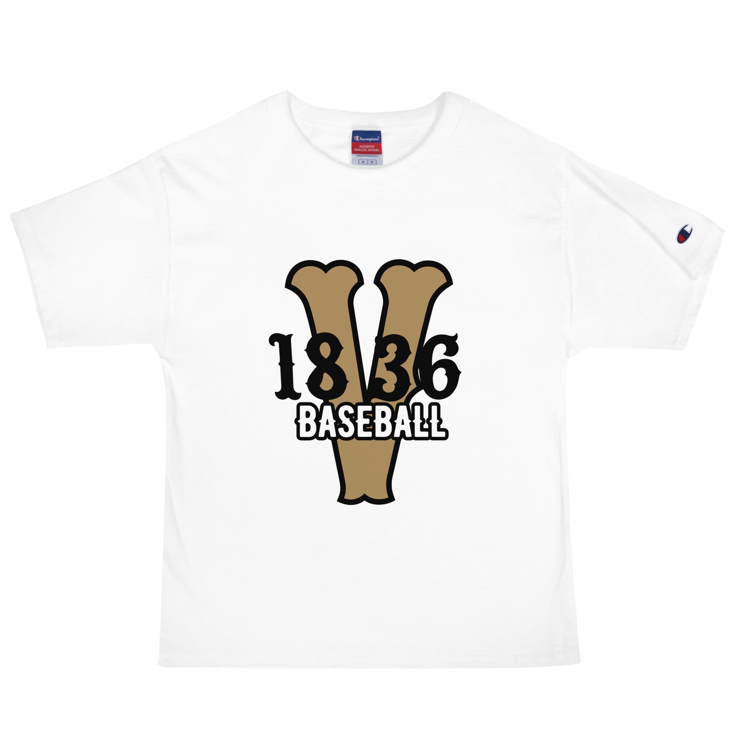 Signature | Champion T-Shirt | 1836 Volunteers Baseball | Crest Logo
