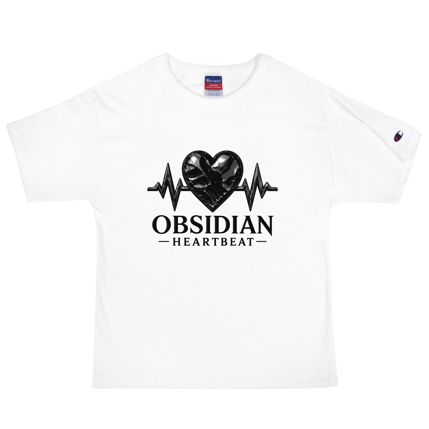 Signature | Champion T-Shirt | Obsidian Heartbeat | Pulse Athletics Logo