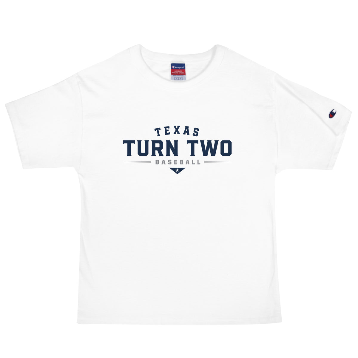 Signature | Champion T-Shirt | Texas Turn Two Baseball | Modern Script Logo