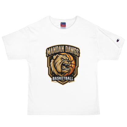 Signature | Champion T-Shirt | Mandan Dawgs Basketball | Shield Logo