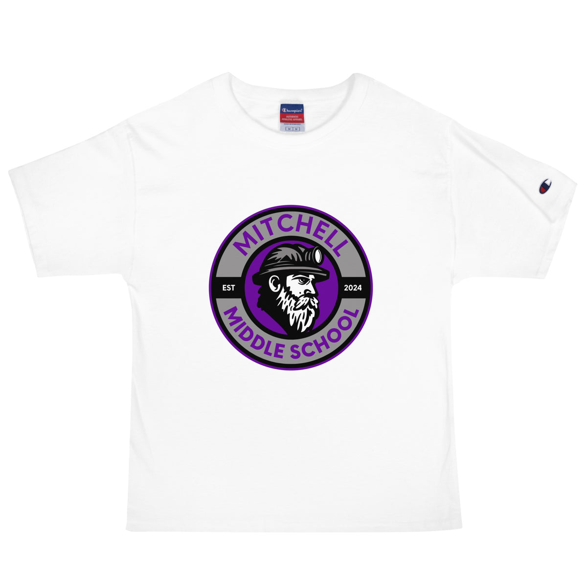 Signature | Champion T-Shirt | Mitchell Middle School Softball | Badge Logo