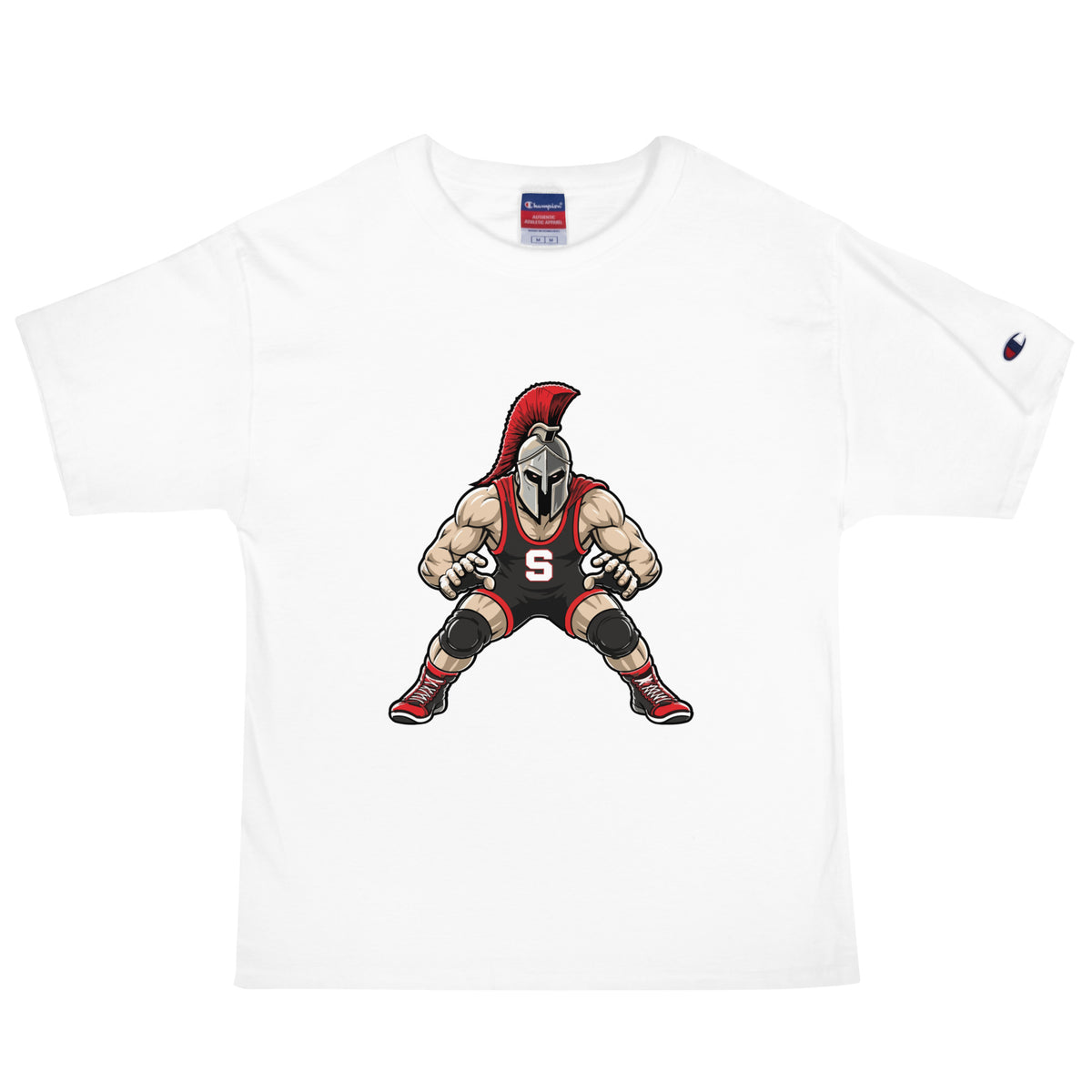 Signature | Champion T-Shirt | Spartan Wrestling Club | Mascot Logo