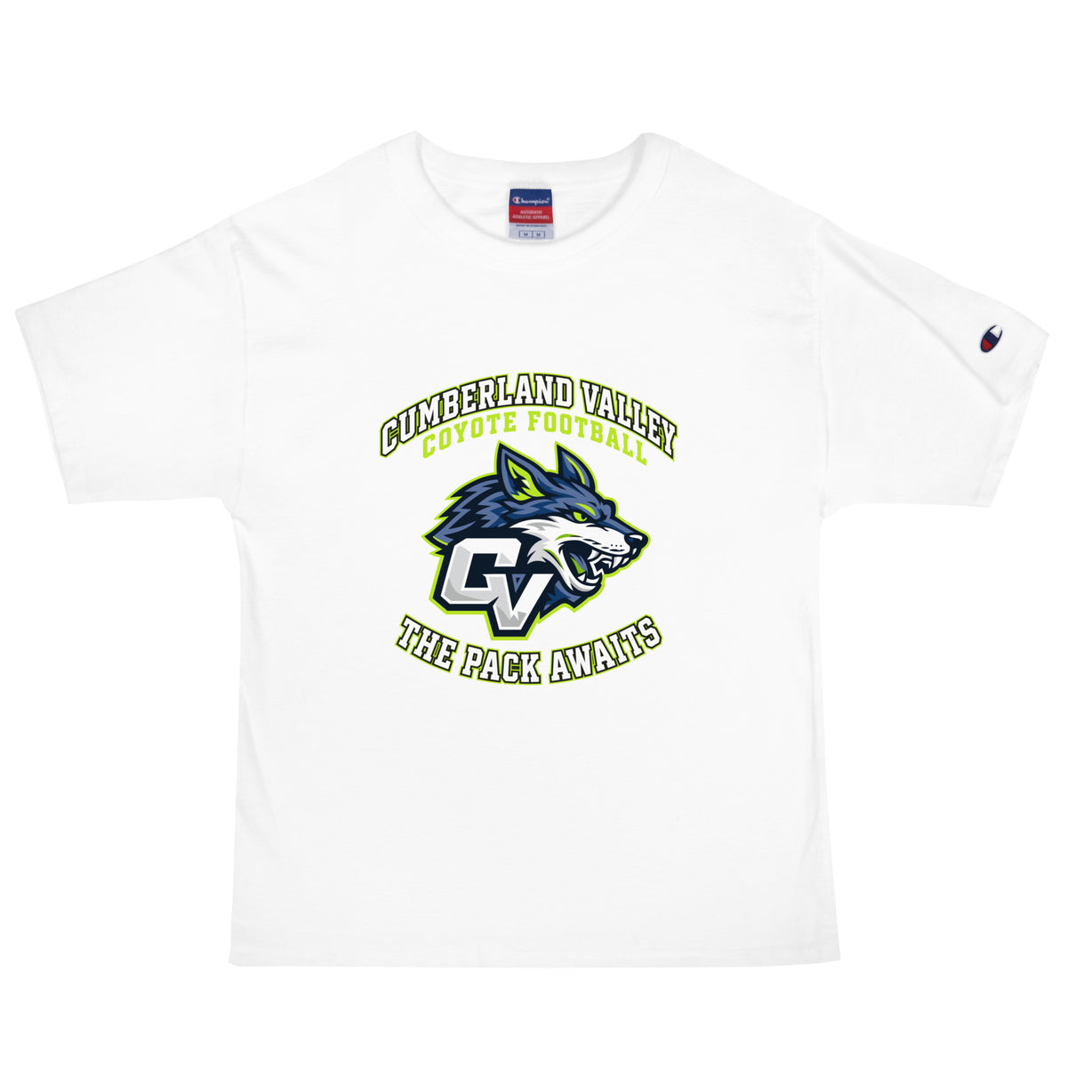 Signature | Champion T-Shirt | Cumberland Valley Coyotes Football | Emblem Logo
