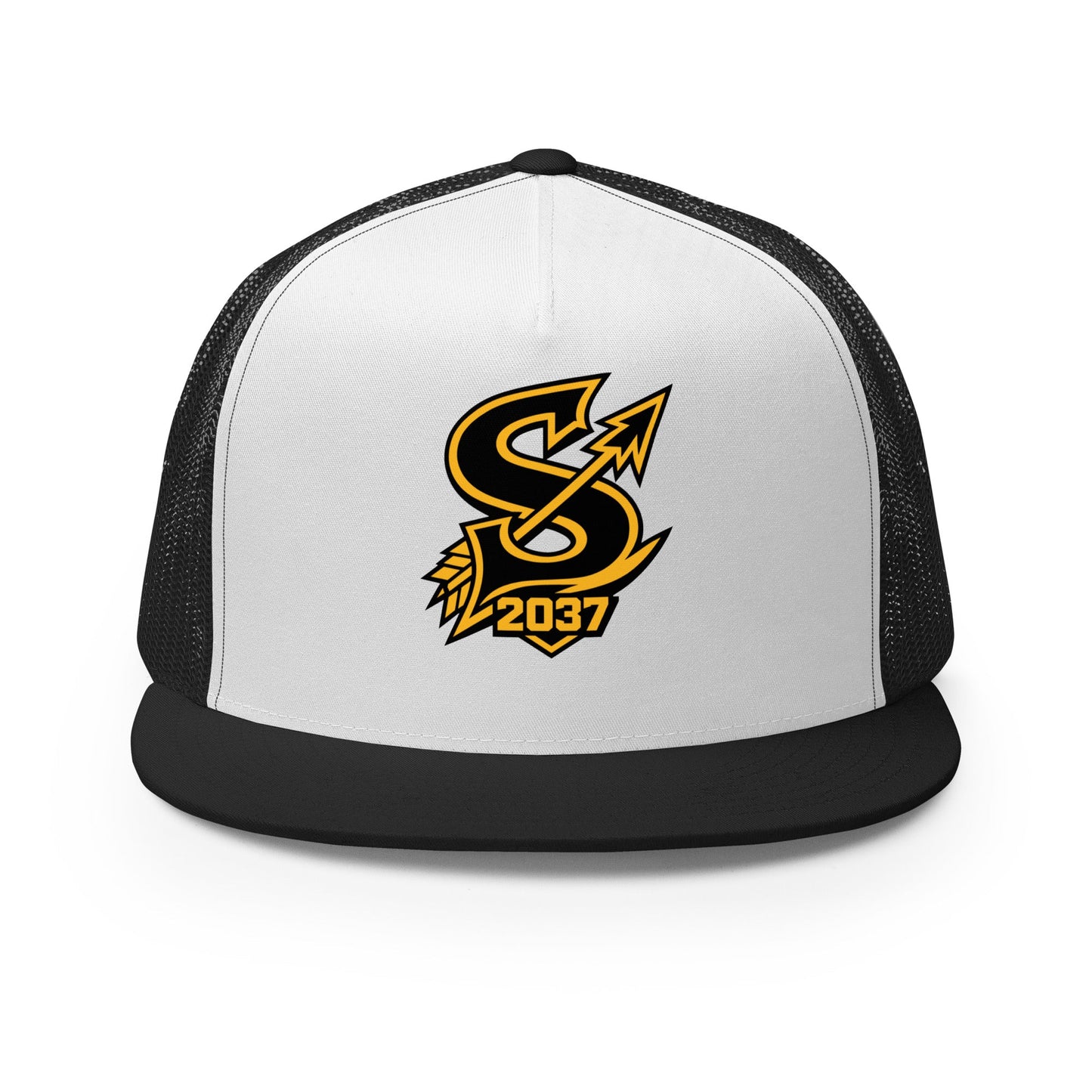 Performance | 5 Panel Trucker Cap | 2037 Sachem Arrows | Emblem Logo