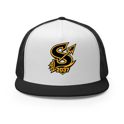 Performance | 5 Panel Trucker Cap | 2037 Sachem Arrows | Emblem Logo