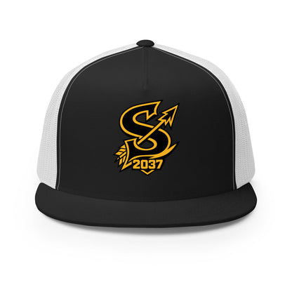 Performance | 5 Panel Trucker Cap | 2037 Sachem Arrows | Emblem Logo