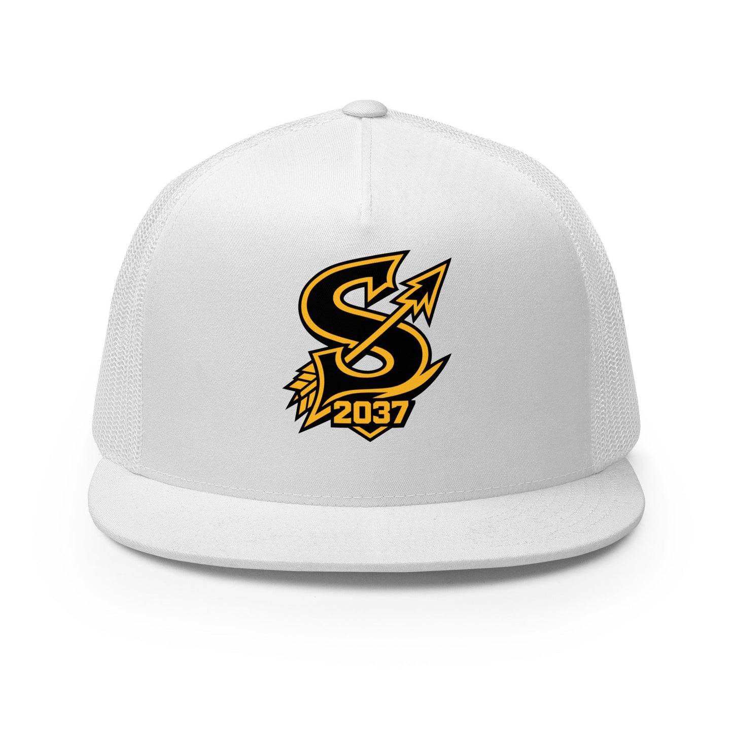 Performance | 5 Panel Trucker Cap | 2037 Sachem Arrows | Emblem Logo