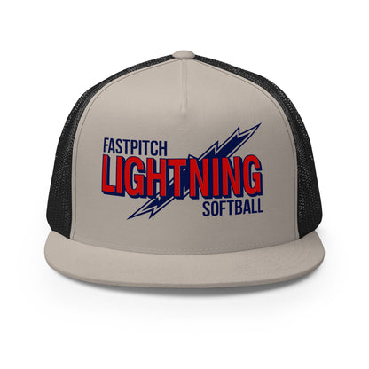 Performance | 5 Panel Trucker Cap | Amherst Lightning Softball | Lightning Logo