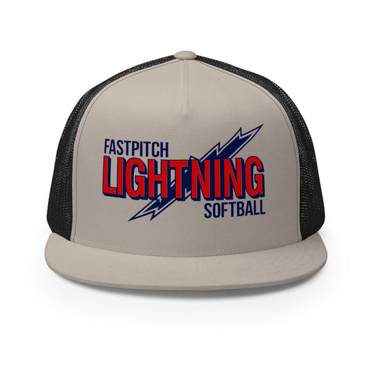 Performance | 5 Panel Trucker Cap | Amherst Lightning Softball | Lightning Logo