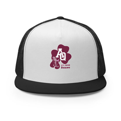 Performance | 5 Panel Trucker Cap | Aquinas Li’l Irish Boxing | AQ Shamrock Logo
