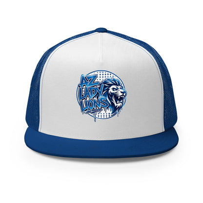 Performance | 5 Panel Trucker Cap | Arizona Lady Lions | Mascot Logo