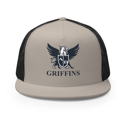 Performance | 5 Panel Trucker Cap | Arma Dei Academy Basketball | Griffin Logo