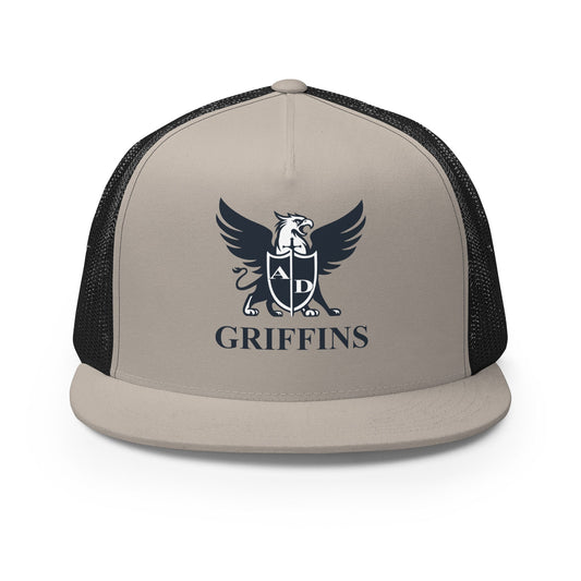 Performance | 5 Panel Trucker Cap | Arma Dei Academy Basketball | Griffin Logo
