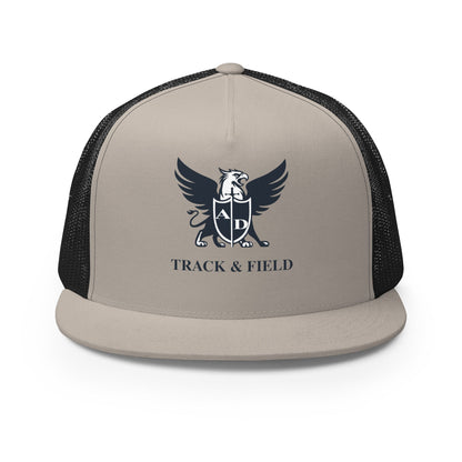 Performance | 5 Panel Trucker Cap | Arma Dei Academy Track and Field | Griffin Logo