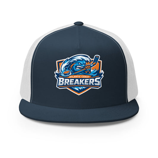 Performance | 5 Panel Trucker Cap | Atlantic Coast Breakers Hockey | Mascot Shield Logo