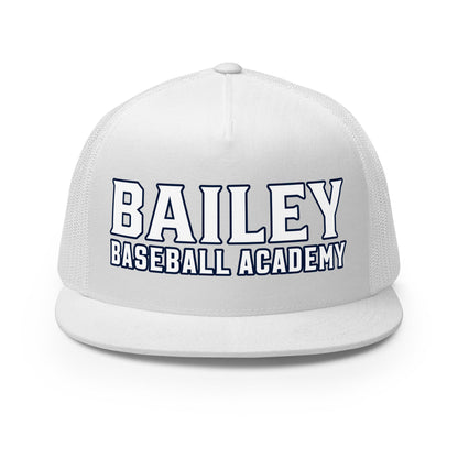 Performance | 5 Panel Trucker Cap | Bailey Baseball Academy | Script Logo