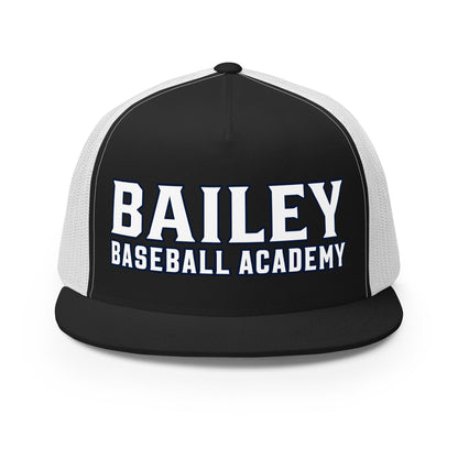 Performance | 5 Panel Trucker Cap | Bailey Baseball Academy | Script Logo