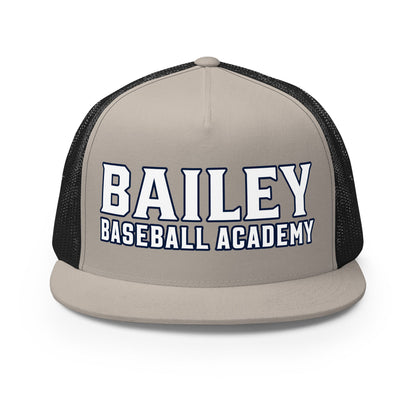 Performance | 5 Panel Trucker Cap | Bailey Baseball Academy | Script Logo