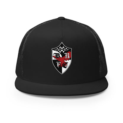 Performance | 5 Panel Trucker Cap | Bard College Rugby Football Club | Raptor Logo