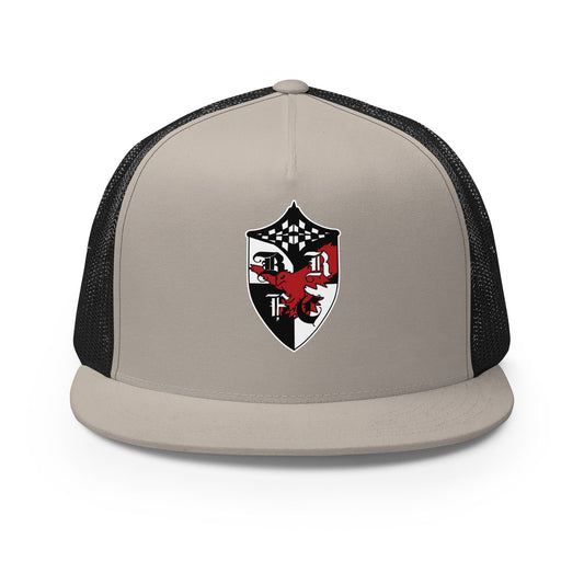 Performance | 5 Panel Trucker Cap | Bard College Rugby Football Club | Raptor Logo