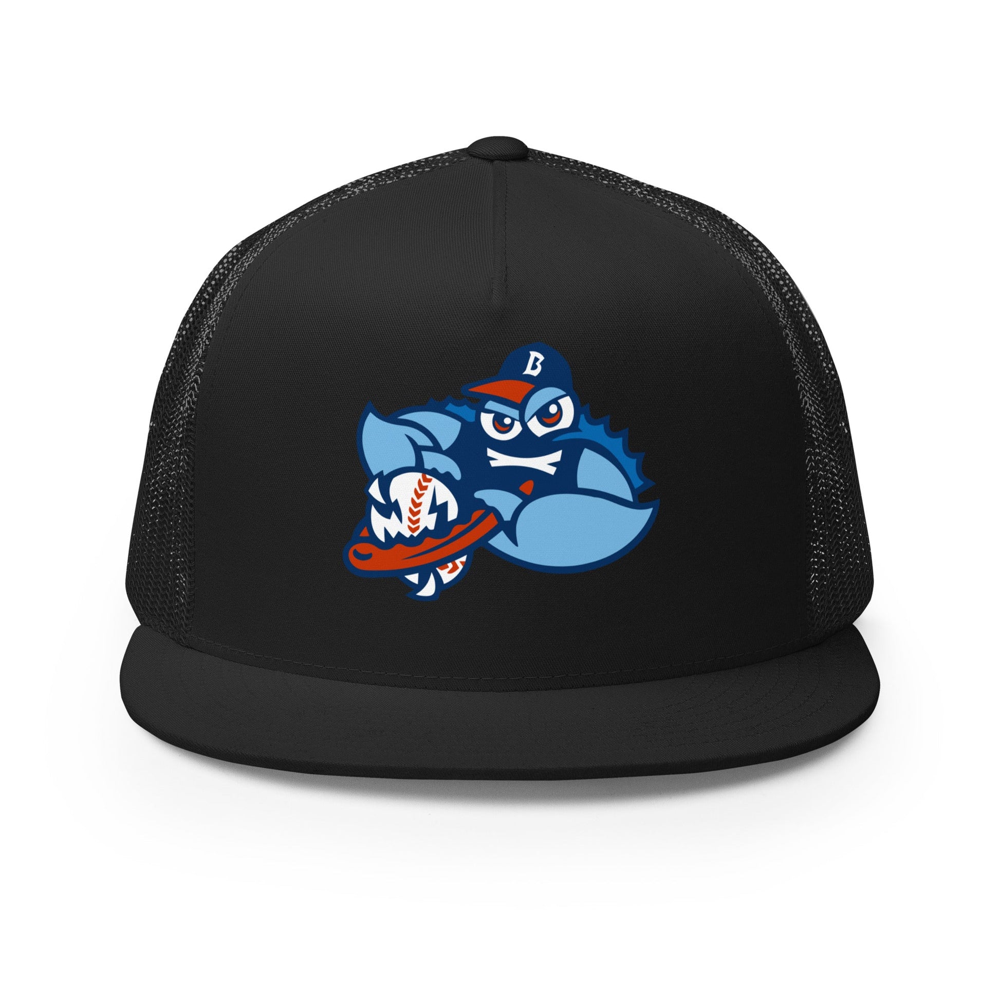 Performance | 5 Panel Trucker Cap | Bellport BlueClaws | Strike Emblem Logo