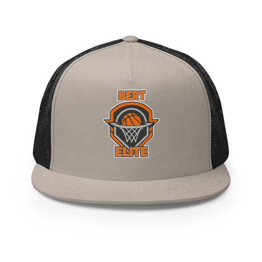 Performance | 5 Panel Trucker Cap | Bert Elite AAU | Hoop Badge Logo