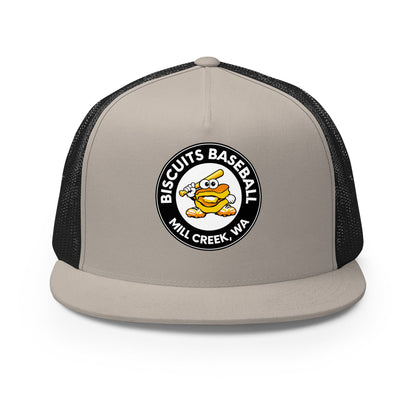 Performance | 5 Panel Trucker Cap | Biscuits Baseball MCLL | Mascot Logo