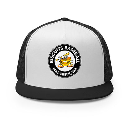Performance | 5 Panel Trucker Cap | Biscuits Baseball MCLL | Mascot Logo