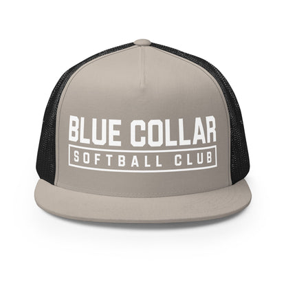 Performance | 5 Panel Trucker Cap | Blue Collar Softball 2034 | Vanguard Logo